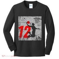Distressed 12 Year Old 12th Basketball Birthday Slam Dunk Kids Long Sleeve Shirt thumb 0