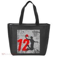Distressed 12 Year Old 12th Basketball Birthday Slam Dunk Tote Bag thumb 0