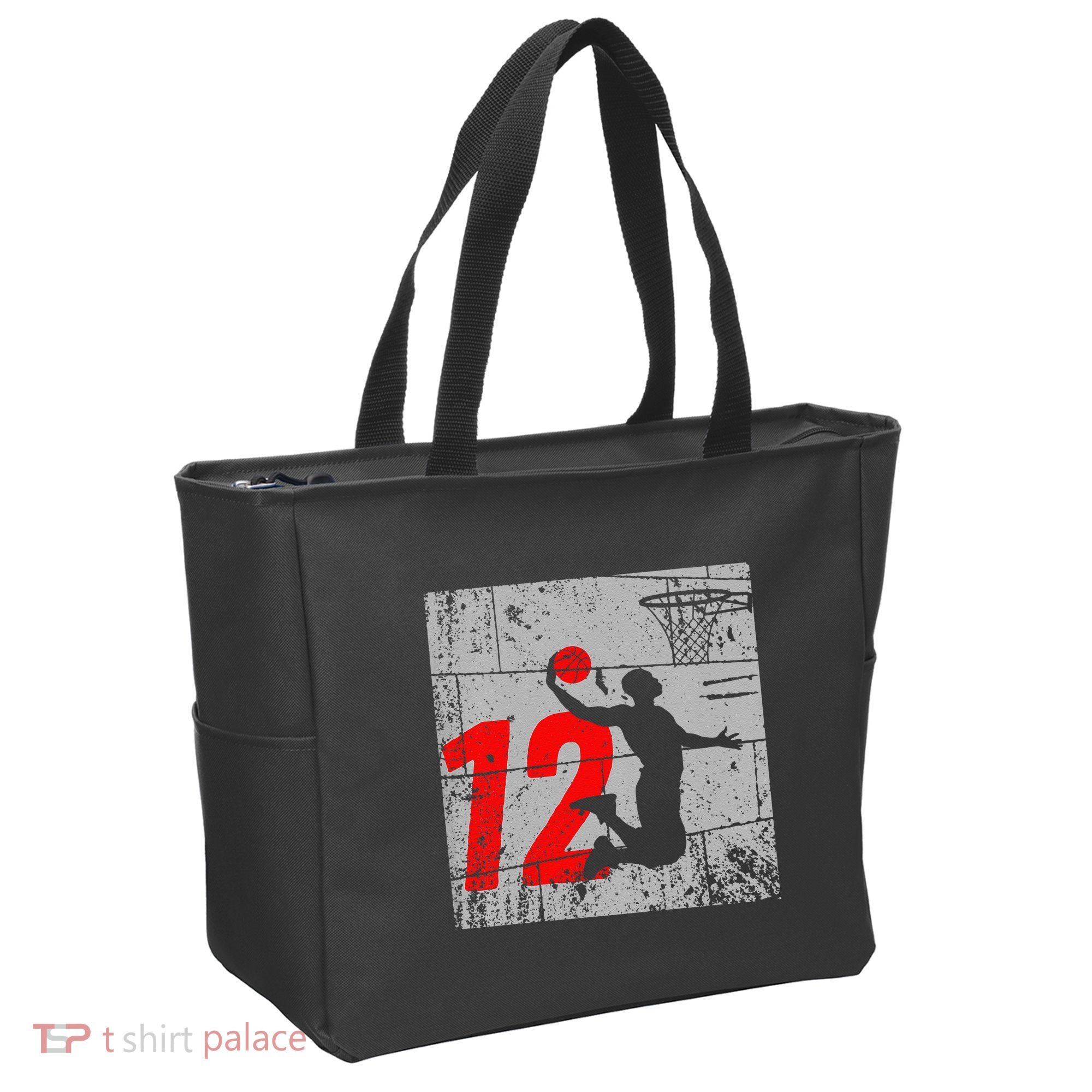 Distressed 12 Year Old 12th Basketball Birthday Slam Dunk Tote Bag