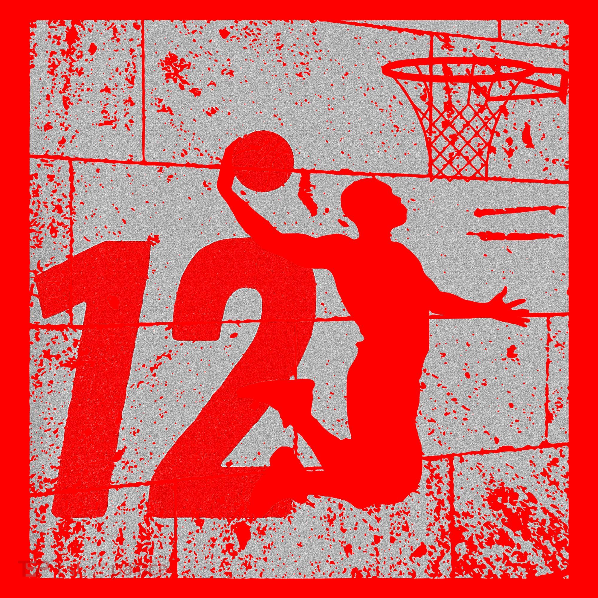 Distressed 12 Year Old 12th Basketball Birthday Slam Dunk Santa Hat