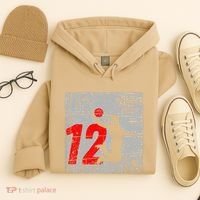 Distressed 12 Year Old 12th Basketball Birthday Slam Dunk Hoodie thumb 4