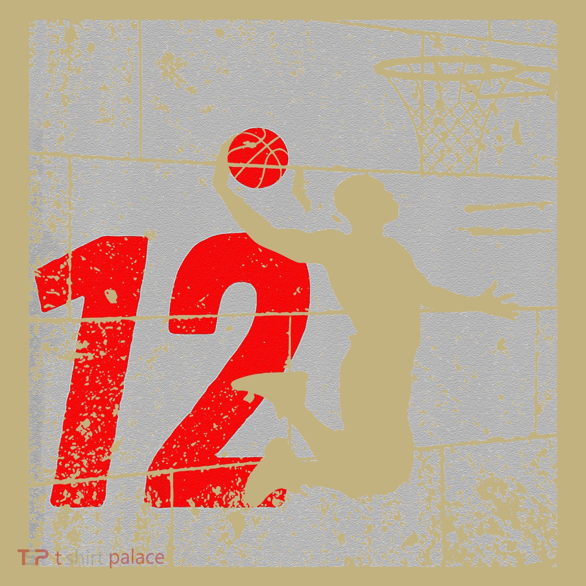 Distressed 12 Year Old 12th Basketball Birthday Slam Dunk Polo