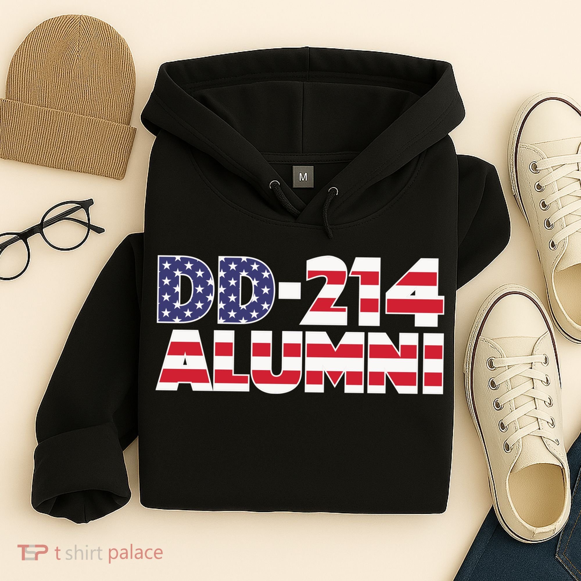DD 214 Alumni US Flag Hoodie