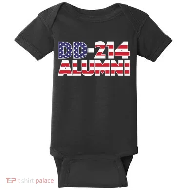 DD 214 Alumni US Flag Baby Bodysuit