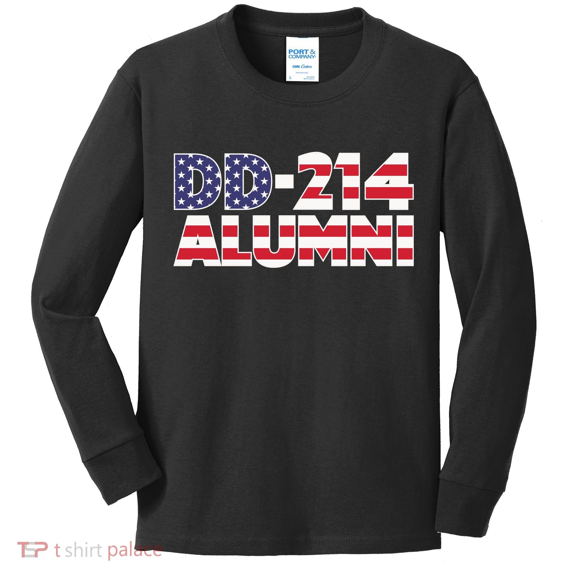DD 214 Alumni US Flag Kids Long Sleeve Shirt