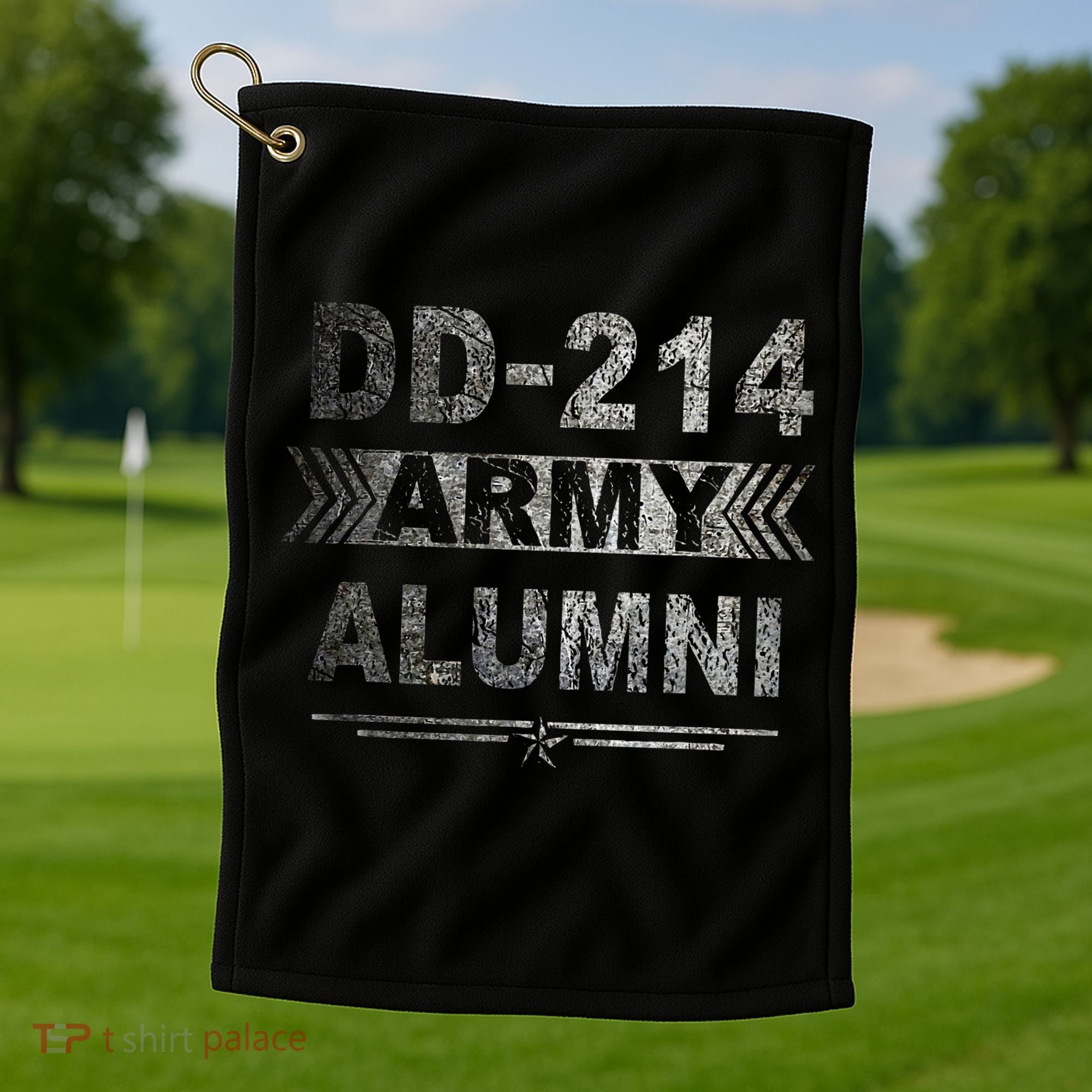 DD 214 Army Alumni Military Veteran Retirement Gifts Golf Towel