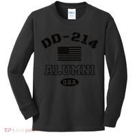 DD 214 Alumni American Flag Kids Long Sleeve Shirt thumb 0
