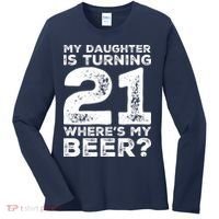 Dad 21st Birthday Daughter Turning 21 Years Old Beer Women's Long Sleeve Shirt thumb 0