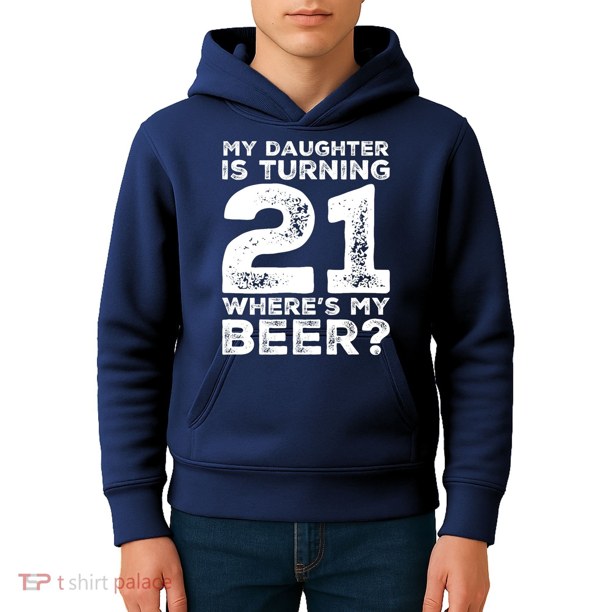 Dad 21st Birthday Daughter Turning 21 Years Old Beer Kids Hoodie
