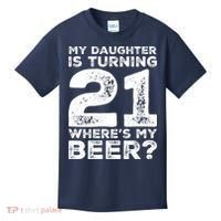 Dad 21st Birthday Daughter Turning 21 Years Old Beer Kids T-Shirt thumb 0