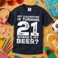 Dad 21st Birthday Daughter Turning 21 Years Old Beer Kids T-Shirt thumb 3