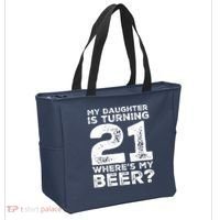 Dad 21st Birthday Daughter Turning 21 Years Old Beer Tote Bag thumb 2