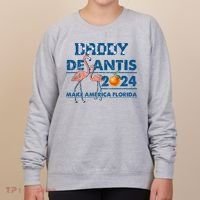 Daddy 2024 Desantis Make America Florida Flamingo And Orange Women's Sweatshirt thumb 0