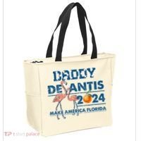 Daddy 2024 Desantis Make America Florida Flamingo And Orange Tote Bag thumb 2