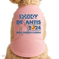 Daddy 2024 Desantis Make America Florida Flamingo And Orange Doggie Tank thumb 0
