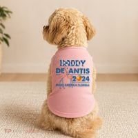 Daddy 2024 Desantis Make America Florida Flamingo And Orange Doggie Tank thumb 2