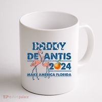 Daddy 2024 Desantis Make America Florida Flamingo And Orange Coffee Mug thumb 1