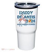 Daddy 2024 Desantis Make America Florida Flamingo And Orange Tumbler thumb 0