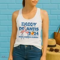 Daddy 2024 Desantis Make America Florida Flamingo And Orange Women's Tank Top thumb 2