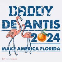 Daddy 2024 Desantis Make America Florida Flamingo And Orange Women's Tank Top thumb 5