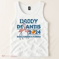 Daddy 2024 Desantis Make America Florida Flamingo And Orange Tank Top thumb 2