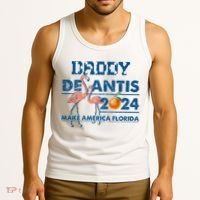 Daddy 2024 Desantis Make America Florida Flamingo And Orange Tank Top thumb 3