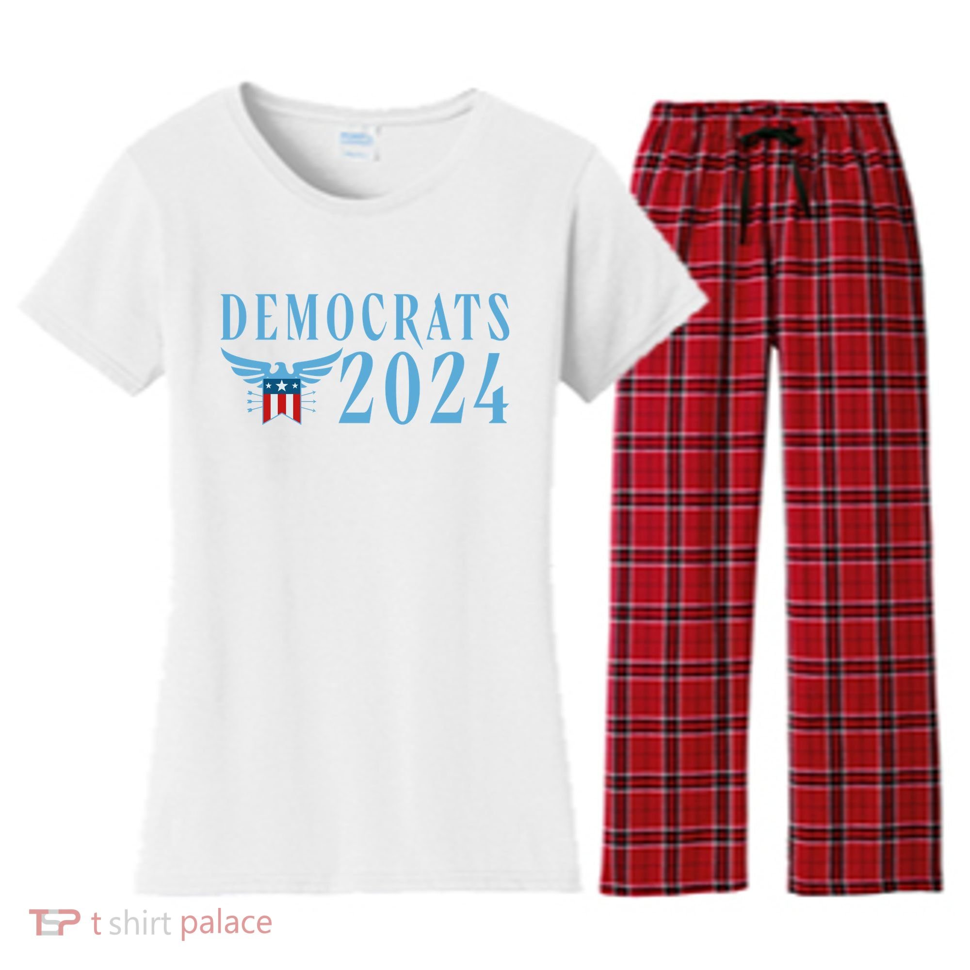 Democrats 2024 Election Logo Women's Flannel Pajama Set