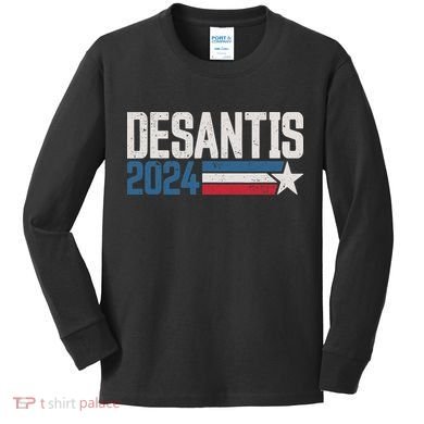 Desantis 2024 For President Vintage Distressed Desantis 2024 Kids Long Sleeve Shirt