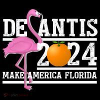 DeSantis 2024 Make America Florida Flamingo Election Stripe Pom Pom Beanie thumb 2