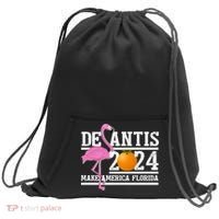 DeSantis 2024 Make America Florida Flamingo Election Sweatshirt Cinch Pack Bag thumb 0