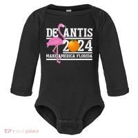 DeSantis 2024 Make America Florida Flamingo Election Baby Long Sleeve Bodysuit thumb 0