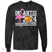 DeSantis 2024 Make America Florida Flamingo Election Tie-Dye Long Sleeve Shirt thumb 0