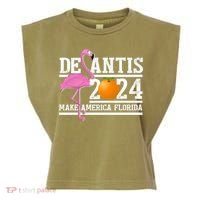 DeSantis 2024 Make America Florida Flamingo Election Garment-Dyed Women's Muscle Tee thumb 0