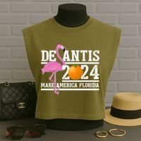 DeSantis 2024 Make America Florida Flamingo Election Garment-Dyed Women's Muscle Tee thumb 3