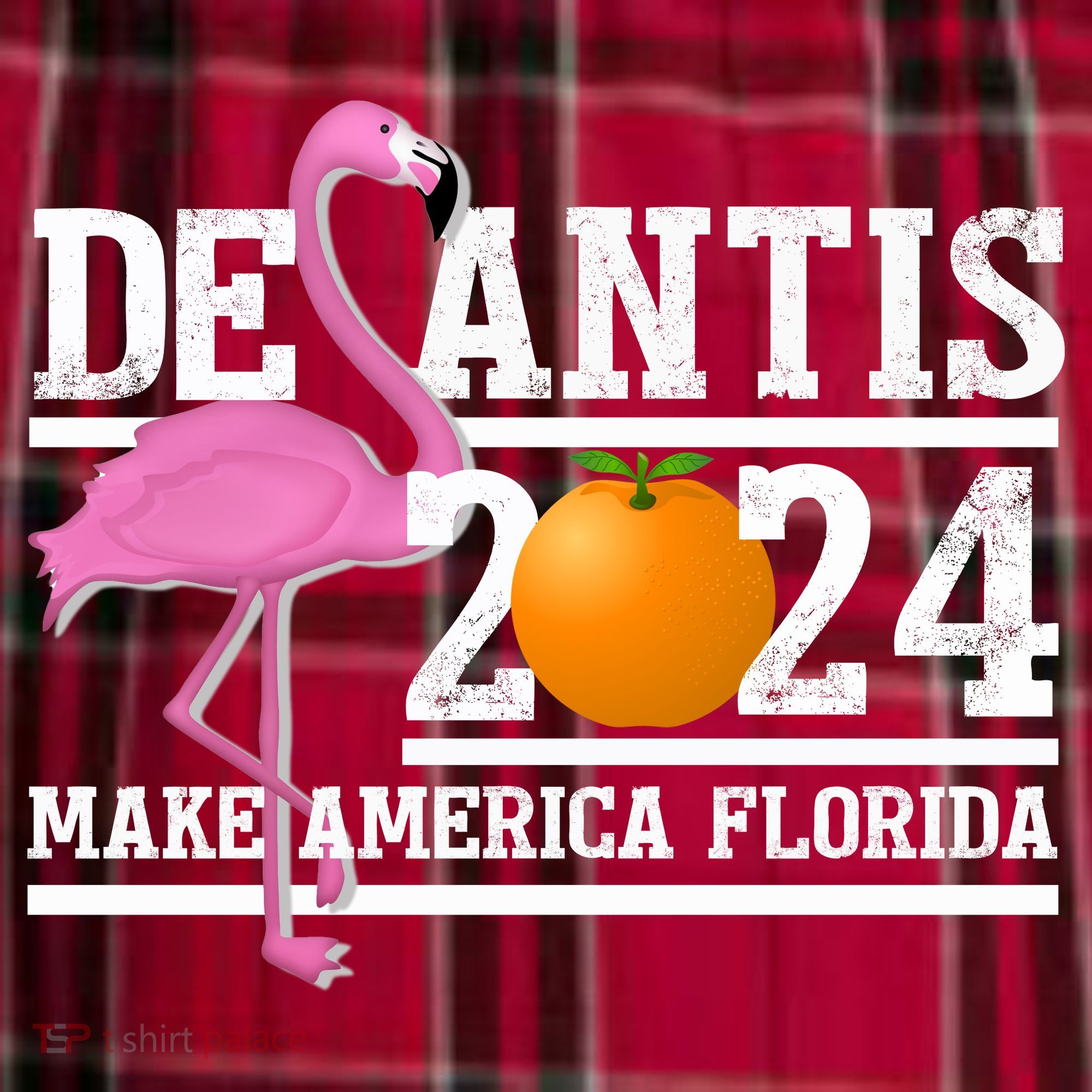 DeSantis 2024 Make America Florida Flamingo Election Men's Flannel Plaid Pajama Pants