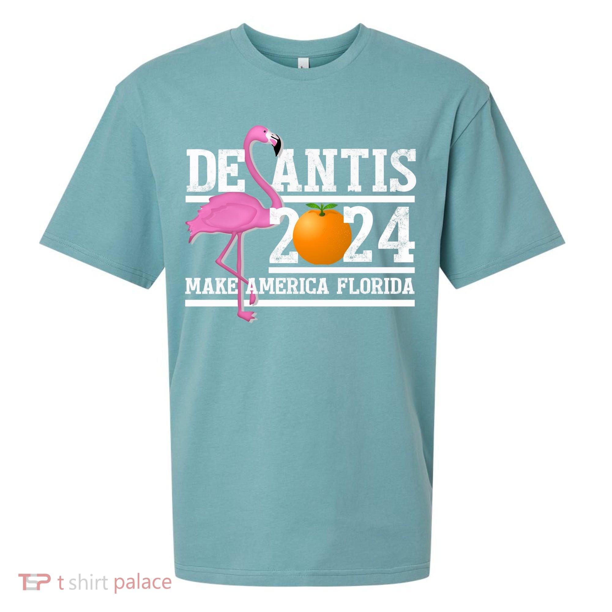 DeSantis 2024 Make America Florida Flamingo Election Sueded Cloud Jersey T-Shirt