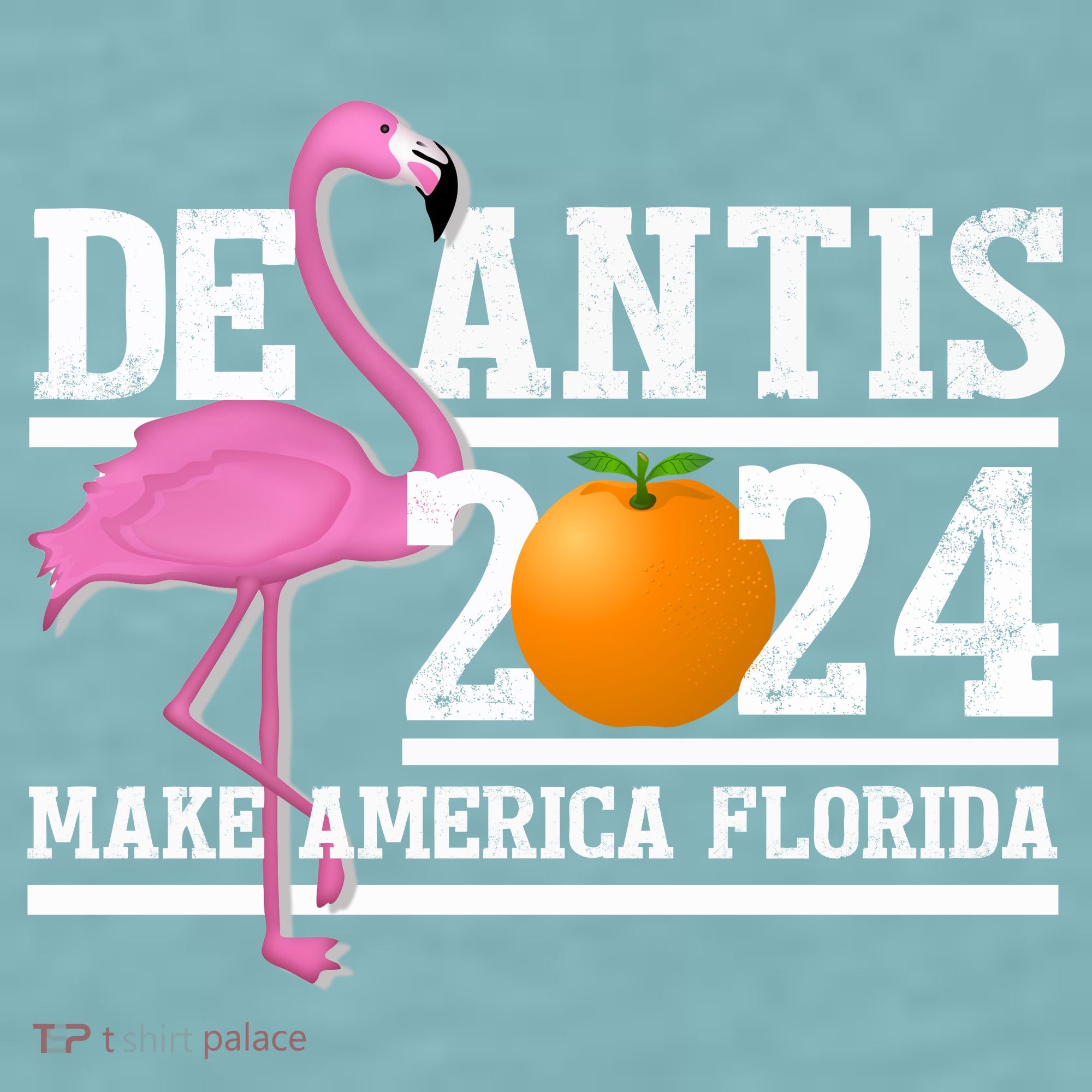 DeSantis 2024 Make America Florida Flamingo Election Sueded Cloud Jersey T-Shirt