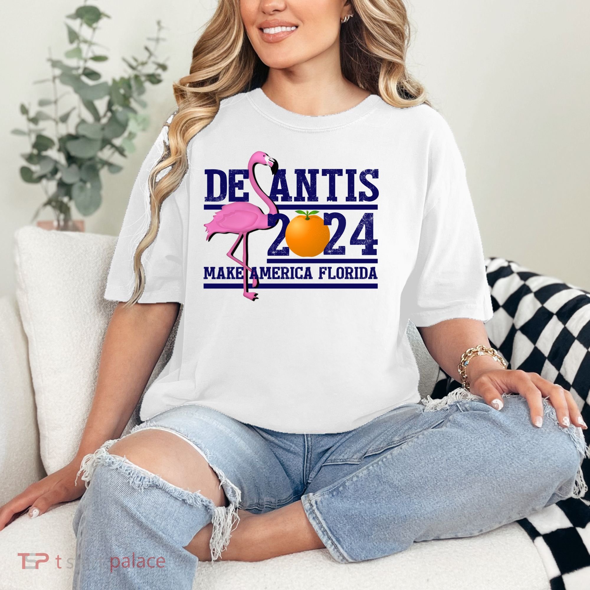 DeSantis 2024 Make America Florida Flamingo Election Comfort Colors T-Shirt