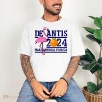 DeSantis 2024 Make America Florida Flamingo Election Comfort Colors T-Shirt thumb 3