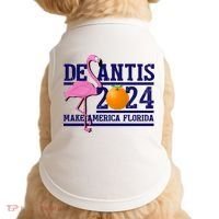 DeSantis 2024 Make America Florida Flamingo Election Doggie Tank thumb 0