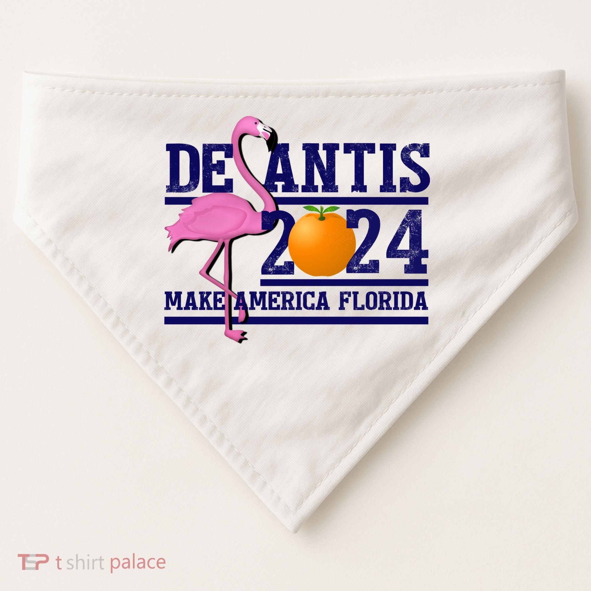 DeSantis 2024 Make America Florida Flamingo Election USA-Made Doggie Bandana