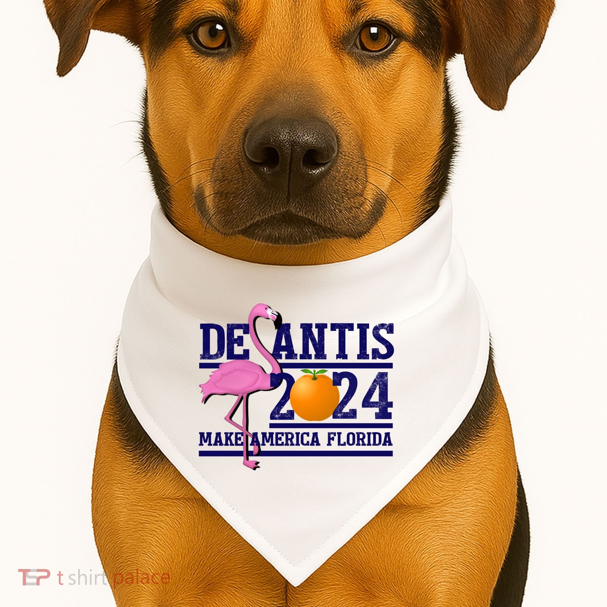 DeSantis 2024 Make America Florida Flamingo Election USA-Made Doggie Bandana