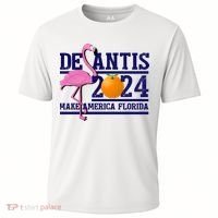 DeSantis 2024 Make America Florida Flamingo Election Cooling Performance Crew T-Shirt thumb 0