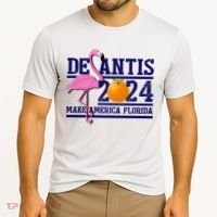 DeSantis 2024 Make America Florida Flamingo Election Cooling Performance Crew T-Shirt thumb 2