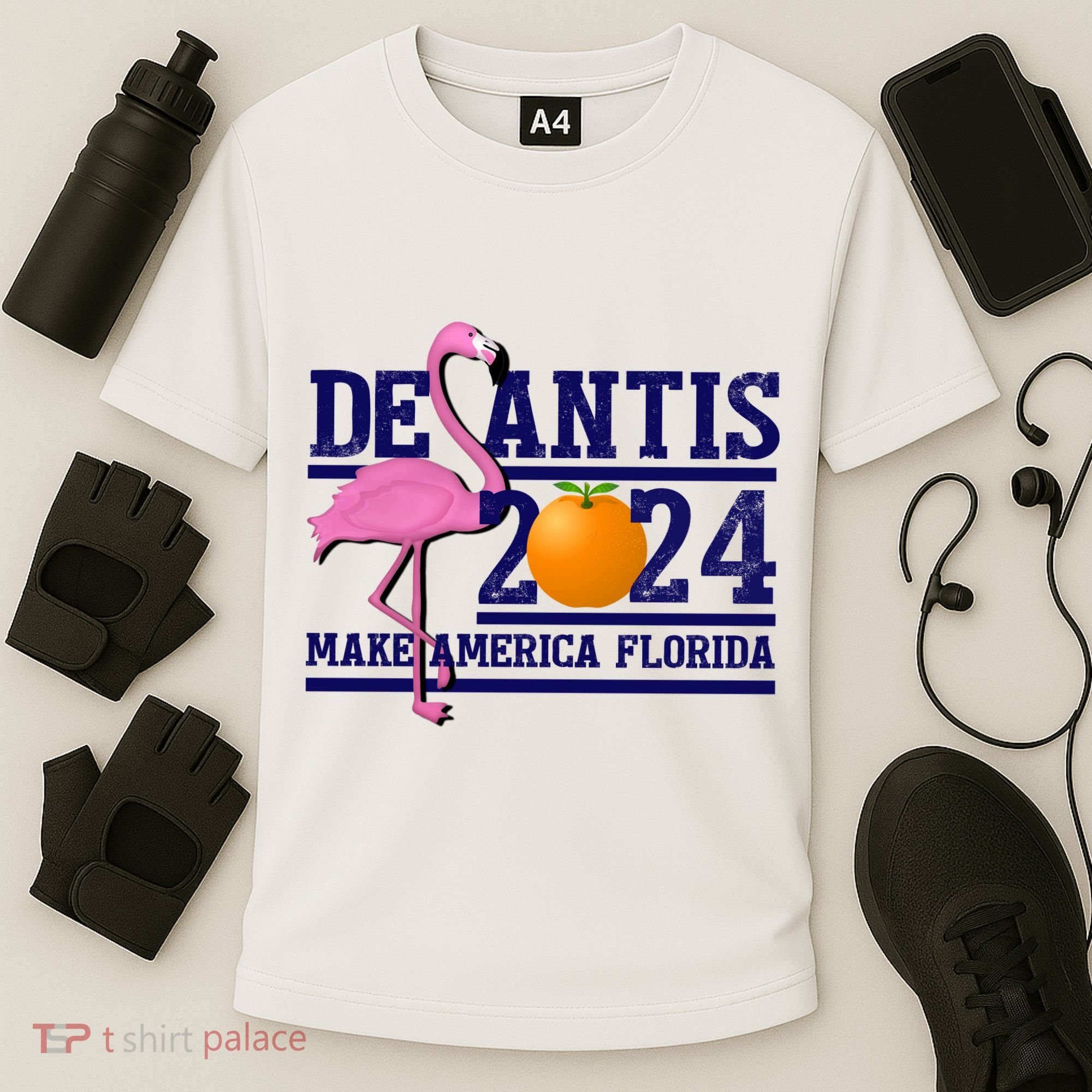 DeSantis 2024 Make America Florida Flamingo Election Cooling Performance Crew T-Shirt