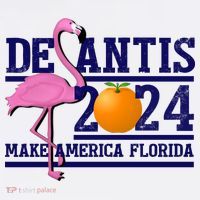 DeSantis 2024 Make America Florida Flamingo Election Long Sleeve Shirt thumb 2
