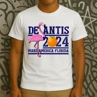 DeSantis 2024 Make America Florida Flamingo Election T-Shirt thumb 3