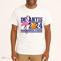 DeSantis 2024 Make America Florida Flamingo Election Tall T-Shirt thumb 2