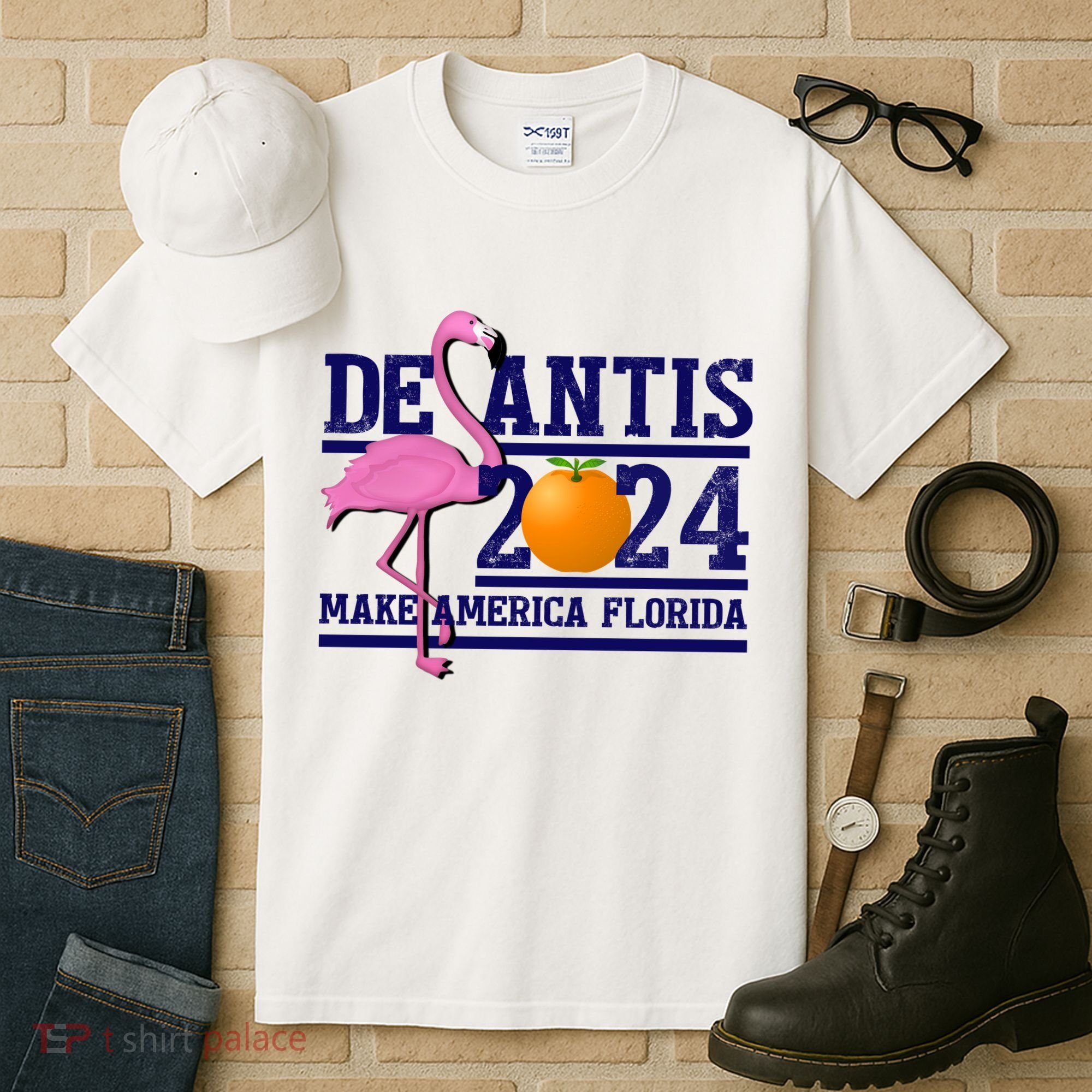 DeSantis 2024 Make America Florida Flamingo Election Tall T-Shirt