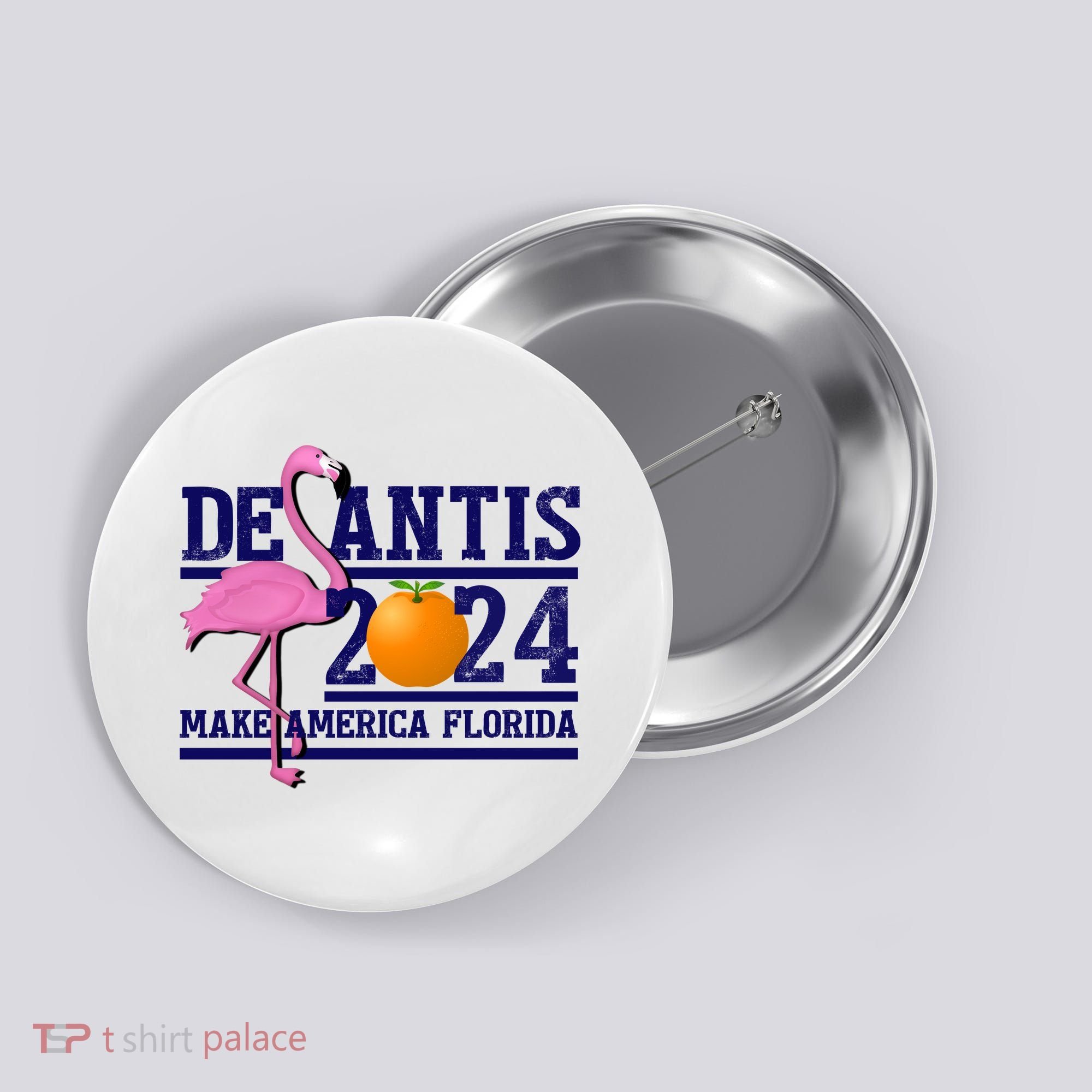 DeSantis 2024 Make America Florida Flamingo Election Button